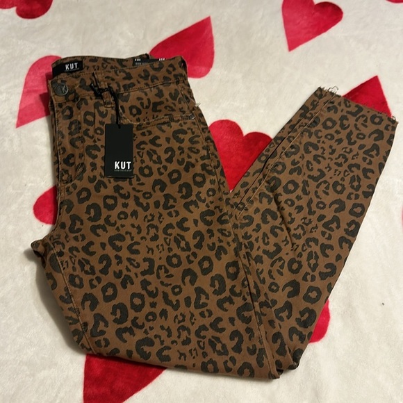 NWT Kut From the Kloth Donna Leopard Print High Waist Skinny Ankle jeans - Picture 13 of 14